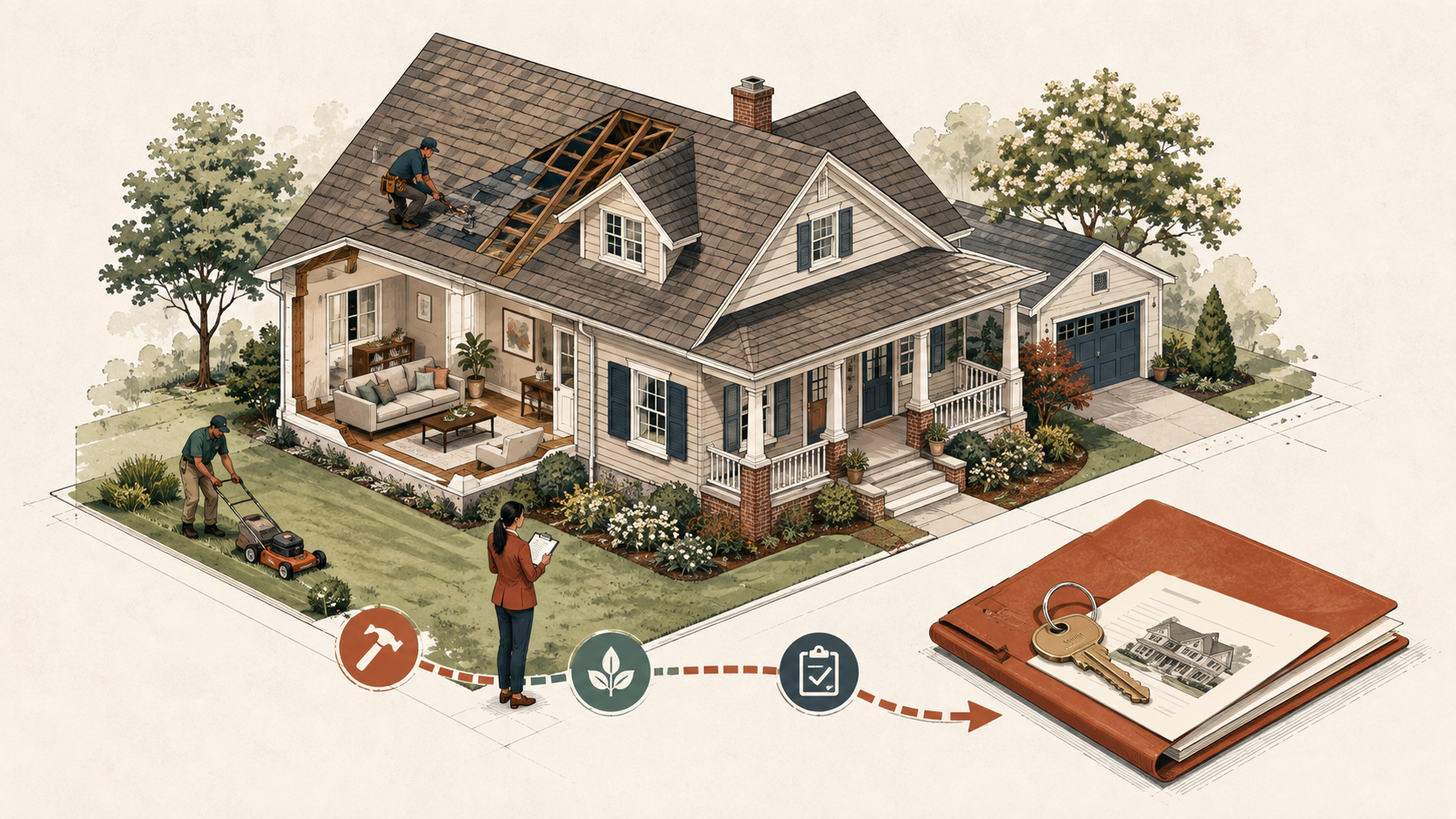 Pay-at-close repairs and maintenance coordinated for a Georgia probate home